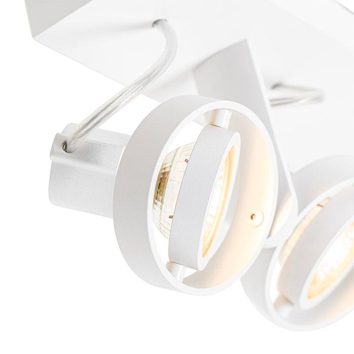 QAZQA Moderne plafondspot wit 2-lichts GU10 50mm - Master