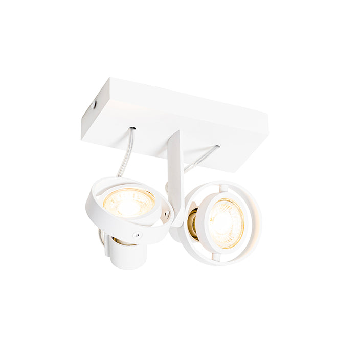 QAZQA Moderne plafondspot wit 2-lichts GU10 50mm - Master