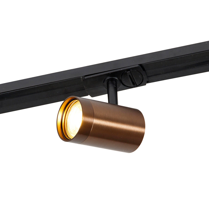 QAZQA Modern 1-fase railsysteem met 5 spots donkerbrons - Jeana