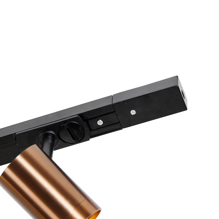 QAZQA Modern 1-fase railsysteem met 5 spots donkerbrons - Jeana