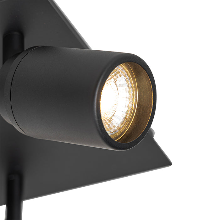 QAZQA Moderne badkamer spot zwart vierkant 3-lichts IP44 - Ducha