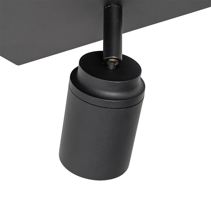 QAZQA Moderne badkamer spot zwart vierkant 3-lichts IP44 - Ducha