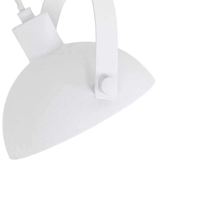 QAZQA Industriële plafondlamp wit met zilver 15 cm verstelbaar -