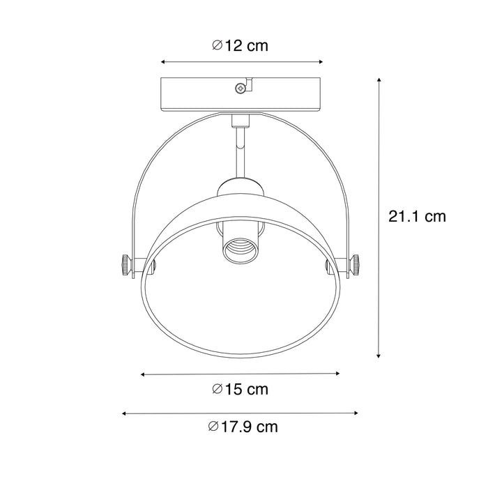 QAZQA Industriële plafondlamp wit met zilver 15 cm verstelbaar -