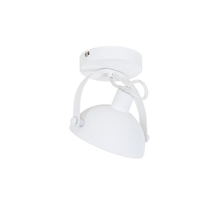 QAZQA Industriële plafondlamp wit met zilver 15 cm verstelbaar -