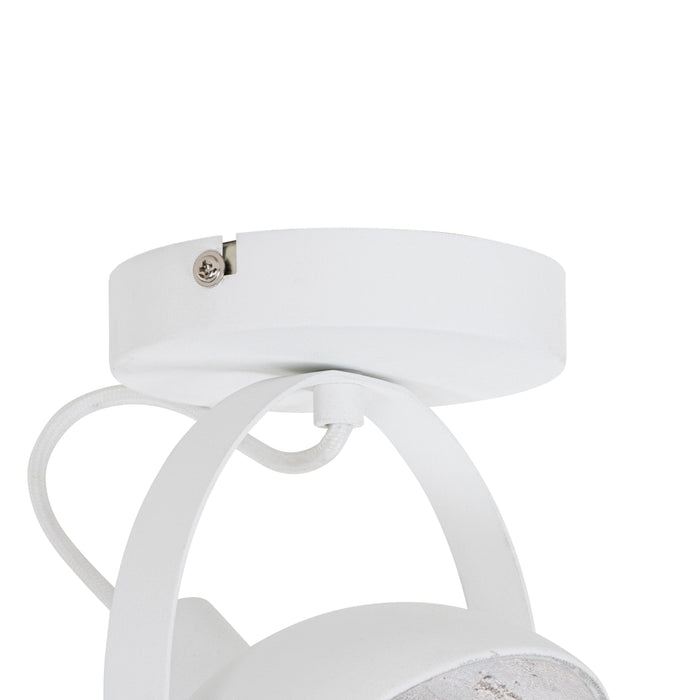 QAZQA Industriële plafondlamp wit met zilver 15 cm verstelbaar -