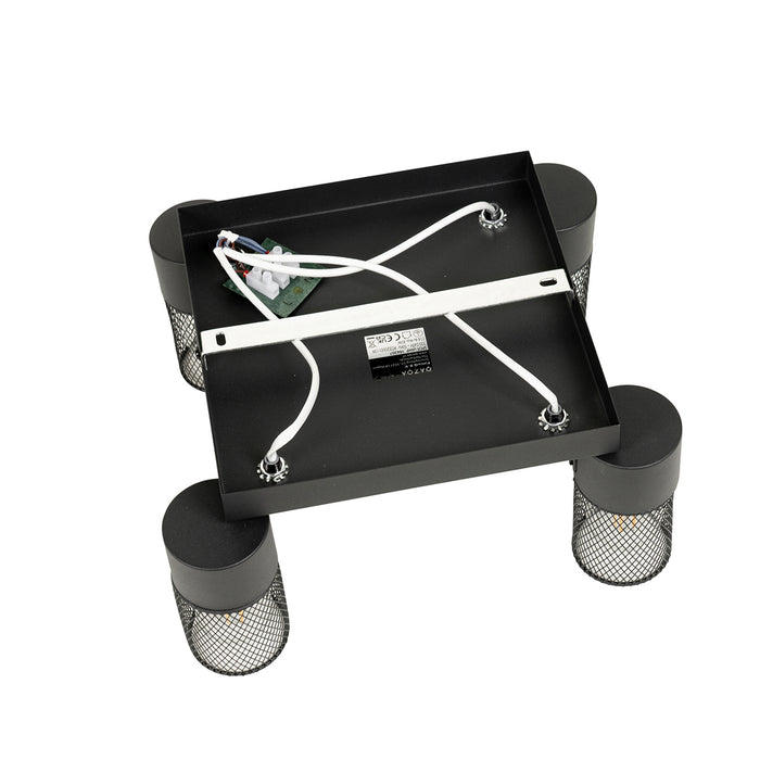 QAZQA Industriële plafondspot zwart 4-lichts verstelbaar - Jim