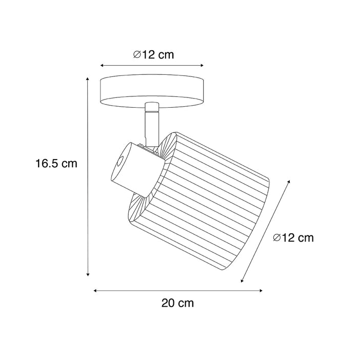 QAZQA Art Deco plafondspot zwart met smoke glas verstelbaar - Laura