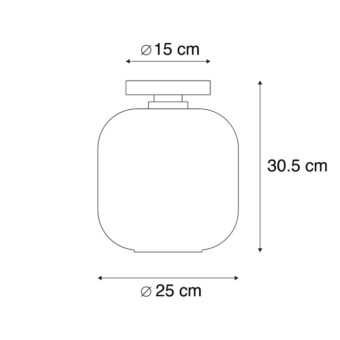 QAZQA Smart plafondlamp zwart met goud en smoke glas incl. Wifi A60 -