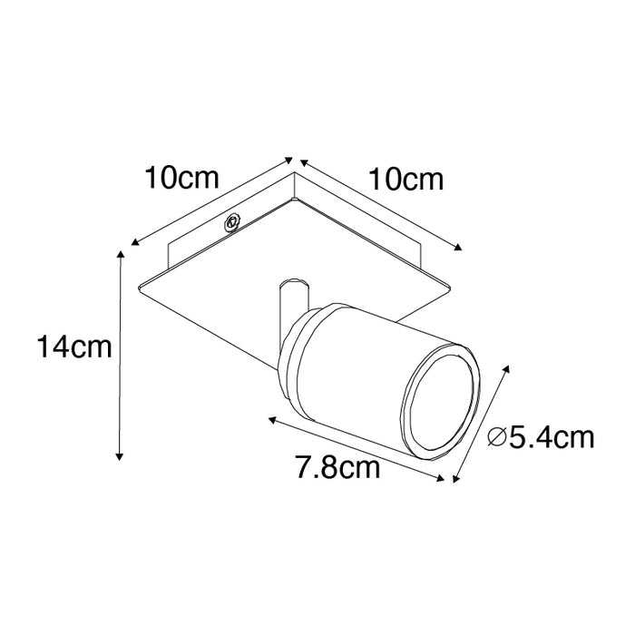 QAZQA Moderne badkamer spot messing vierkant IP44 - Ducha
