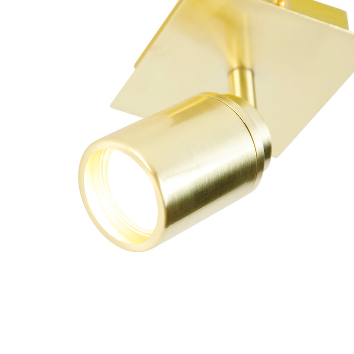 QAZQA Moderne badkamer spot messing vierkant IP44 - Ducha