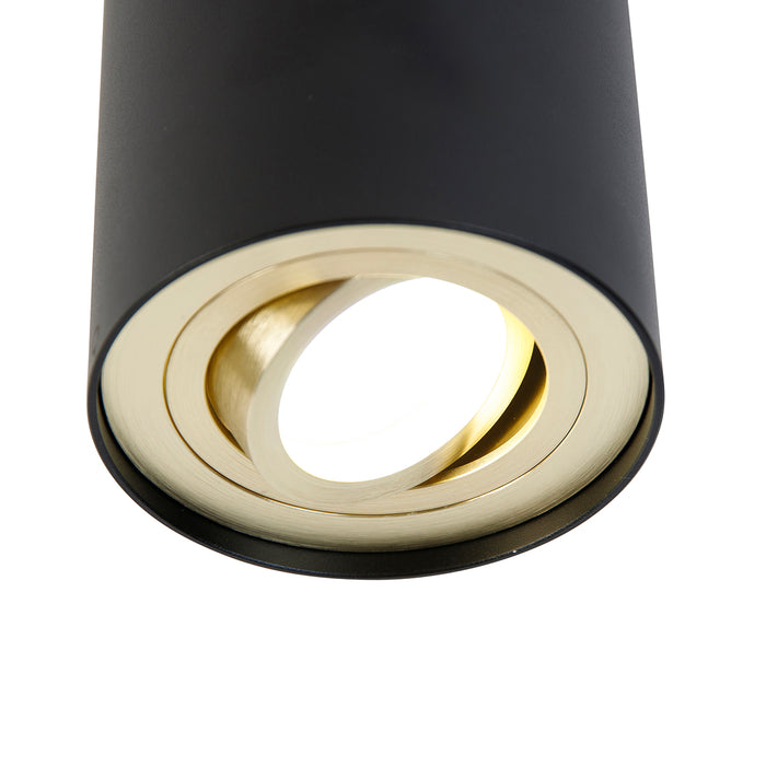 QAZQA Smart plafondspot zwart met goud incl. Wifi GU10 - Rondoo up