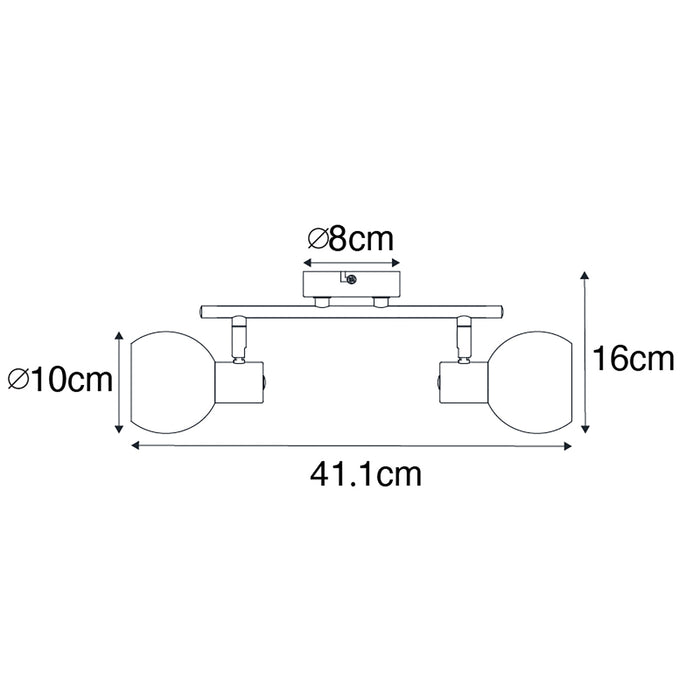 QAZQA Smart plafondlamp zwart met smoke glas incl. 2 Wifi P45 - Vidro