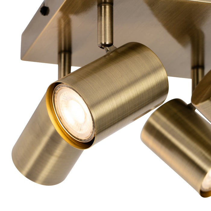 QAZQA Moderne plafondlamp brons 4-lichts verstelbaar rechthoekig -