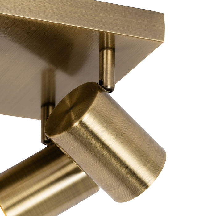 QAZQA Moderne plafondlamp brons 4-lichts verstelbaar rechthoekig -