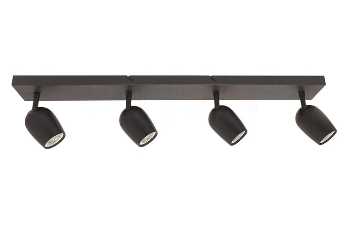 Freelight Spot Trova Zwart GU10 4-Lichts Balk