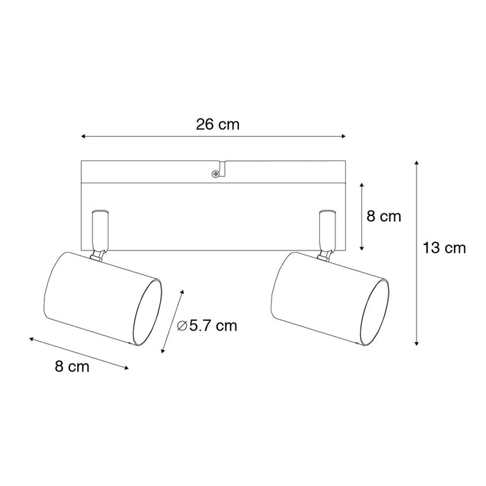 QAZQA Smart plafondlamp zwart rechthoekig incl. 2 Wifi GU10 - Jeana