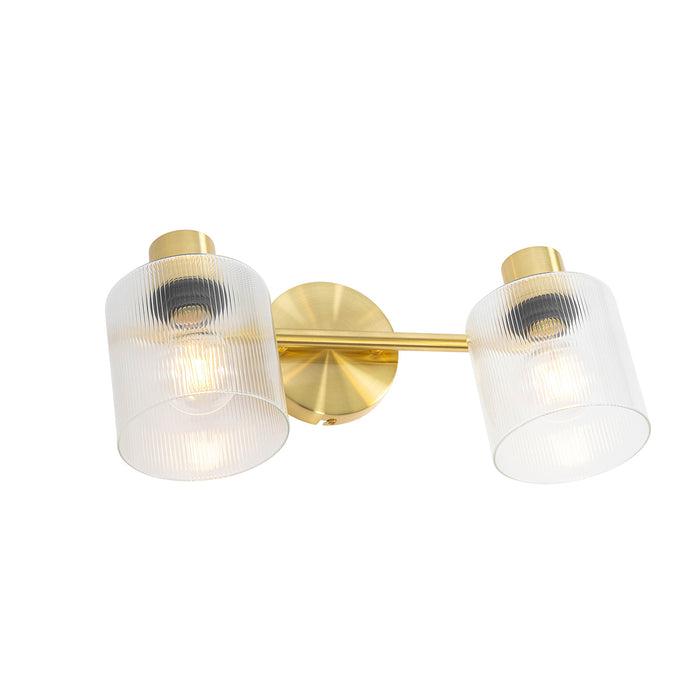 QAZQA Plafondspot goud met glas 2-lichts verstelbaar - Laura