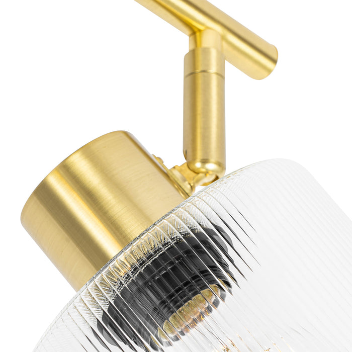 QAZQA Plafondspot goud met glas 2-lichts verstelbaar - Laura