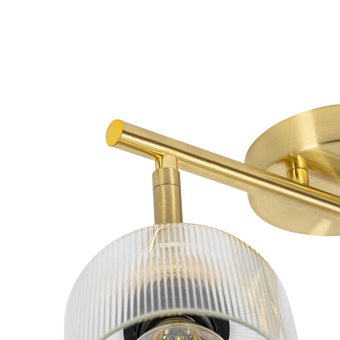 QAZQA Plafondspot goud met glas 2-lichts verstelbaar - Laura