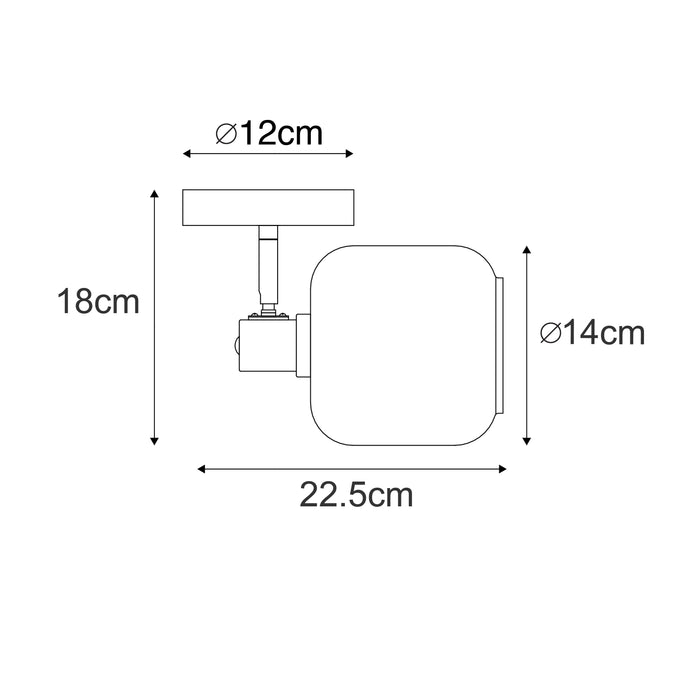 QAZQA Design plafondspot zwart met goud met smoke glas - Zuzanna
