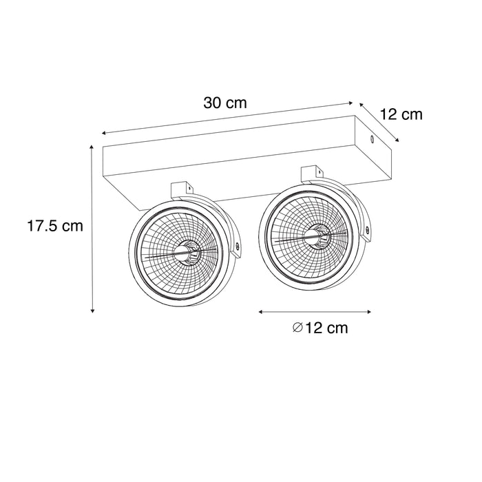 QAZQA Design spot donkerbrons 2-lichts draai en kantelbaar - Go