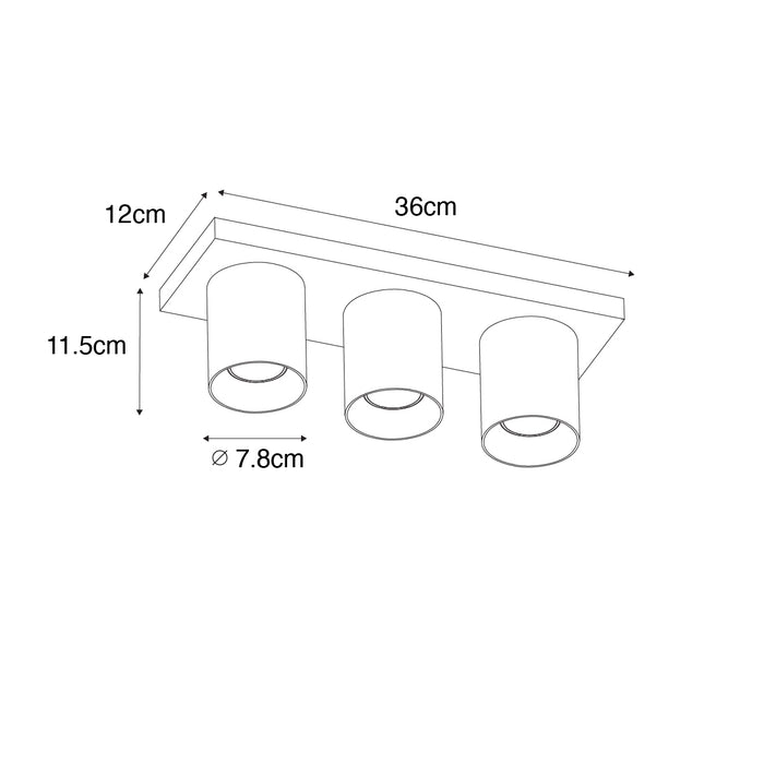 QAZQA Moderne plafondspot wit 3-lichts - Tubo
