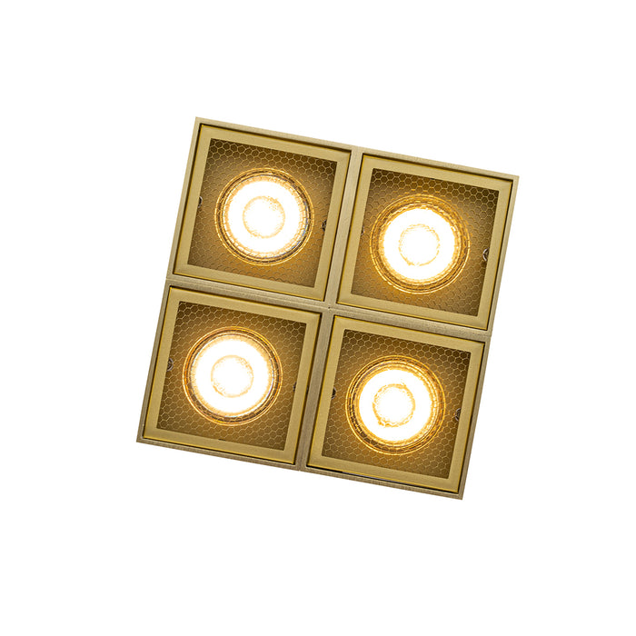 QAZQA Design spot goud 4-lichts - Qubo Honey