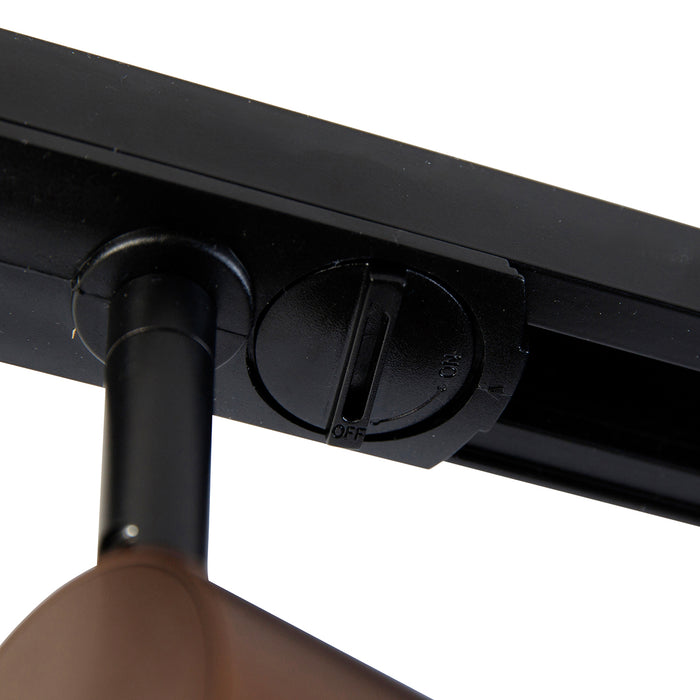 QAZQA Moderne 1-fase railspot donkerbrons - Iconic Jeana