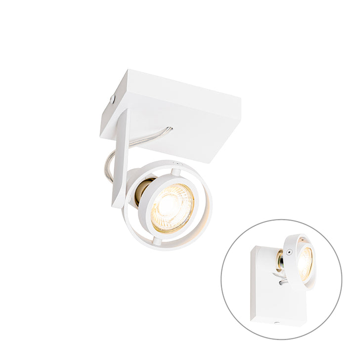 QAZQA Moderne plafondspot wit draai- en kantelbaar GU10 50mm - Master