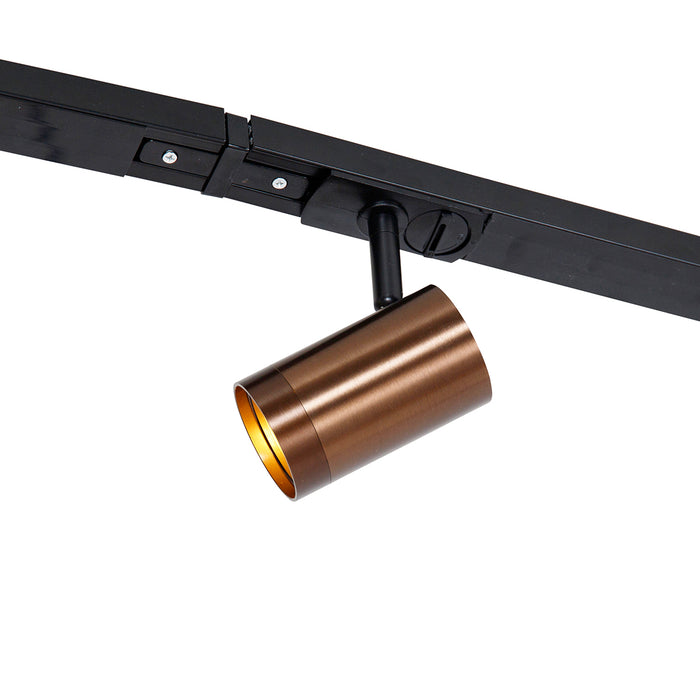 QAZQA 1-fase railsysteem met 3 spots en hanglampen donkerbrons -