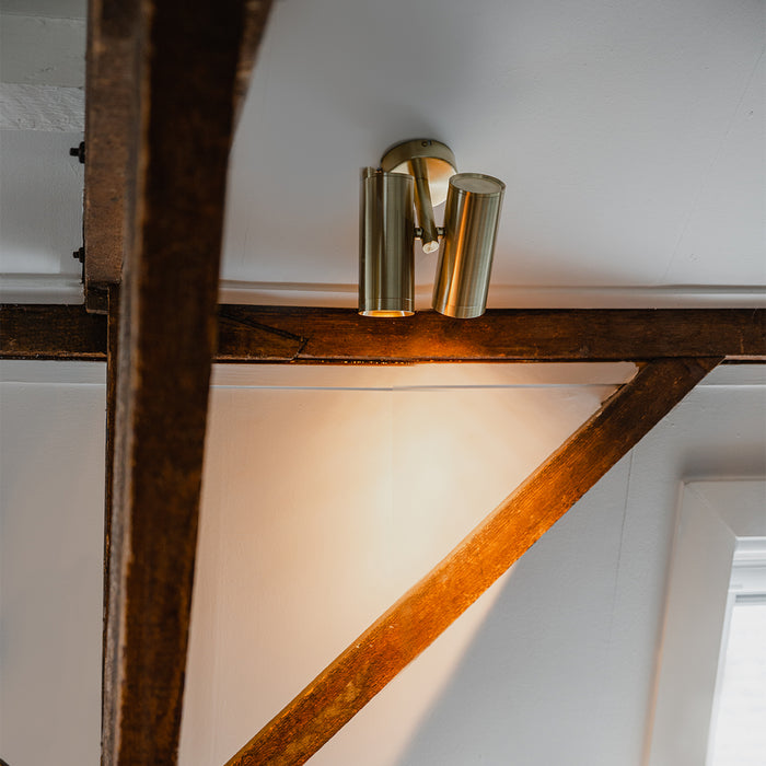 QAZQA Design spot goud verstelbaar 2-lichts - Scopio Honey