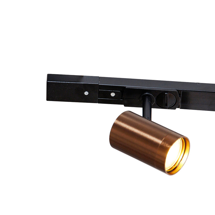 QAZQA 1-fase railsysteem met 3 spots en hanglampen donkerbrons -