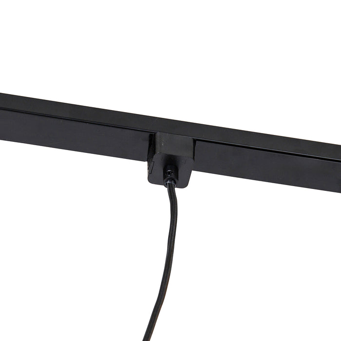 QAZQA 1-fase railsysteem met 3 spots en hanglampen donkerbrons -