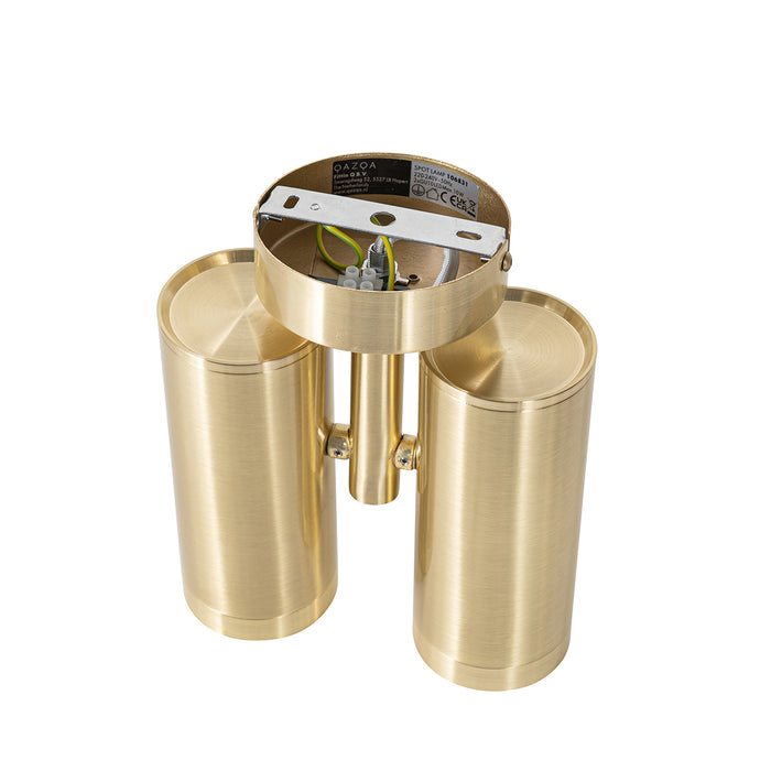 QAZQA Design spot goud verstelbaar 2-lichts - Scopio Honey