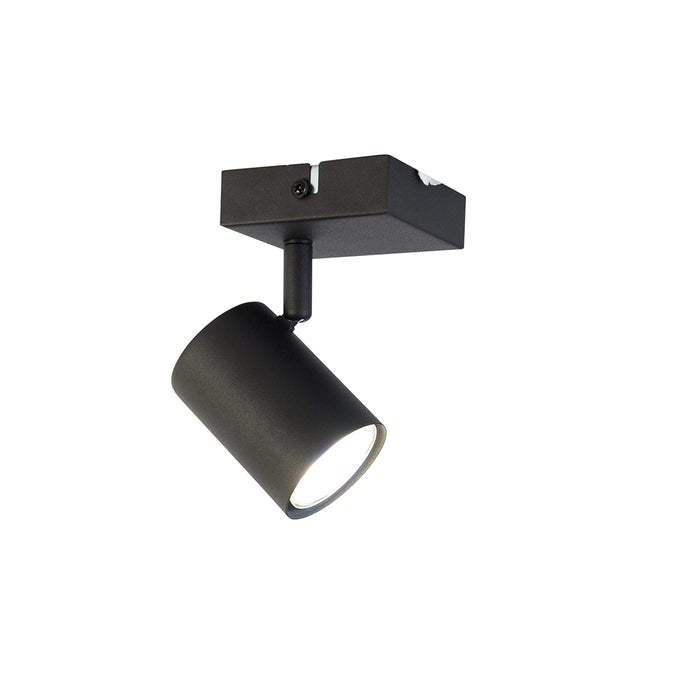 QAZQA Smart spot zwart verstelbaar vierkant incl. Wifi GU10 - Jeana