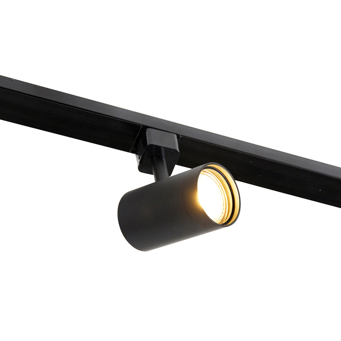 QAZQA 1-fase railsysteem zwart met 4 spots en I voeding rond - Jeana