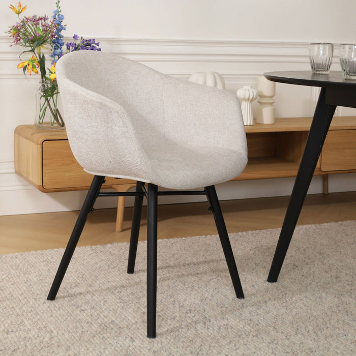 Nolon Nova-Otis eetkamerstoel beige - zwart onderstel