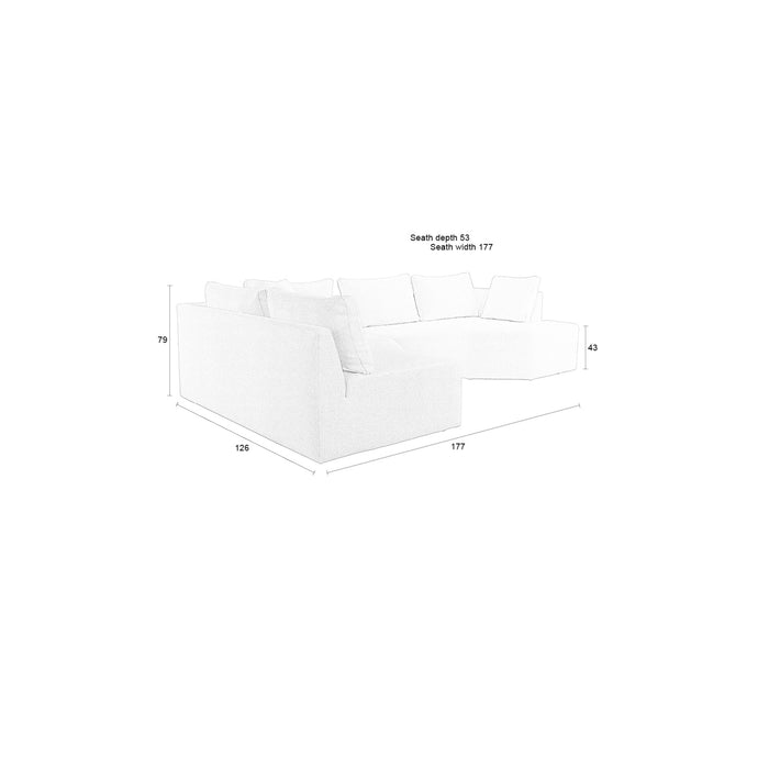 Zuiver Prosper Hoekbank Links Sand| Off-white - Crème