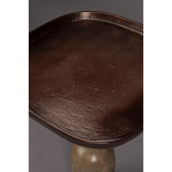 Dutchbone Rimo Bijzettafel Bruin Metaal| Marmer