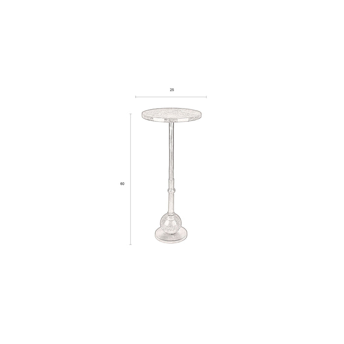 Dutchbone Everest Bijzettafel Rond 25 cm Marmer Beige| Goud