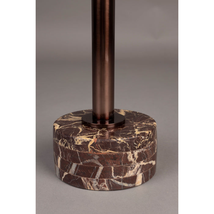 Dutchbone Pose Bijzettafel Rond 25 cm Metaal| Marmer Bruin