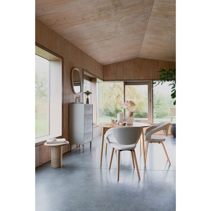 Zuiver Twist Uitschuifbare Eettafel Rond 120|160 cm Eikenhot - Beige