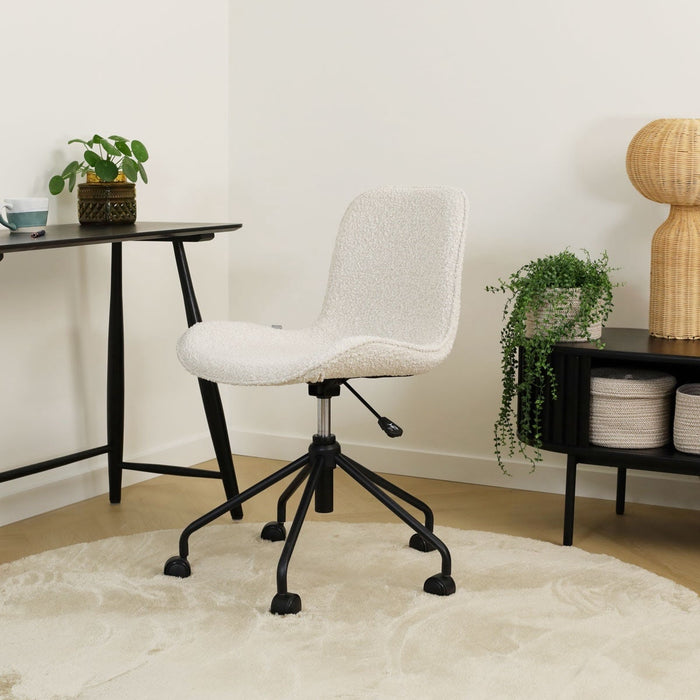 Nolon Nout-Fé Bureaustoel Bouclé Beige - Zwart Onderstel - Stof