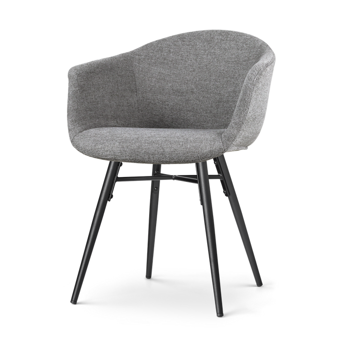Nolon Nova-Otis Eetkamerstoel Donkergrijs - Armleuningen - Zwart