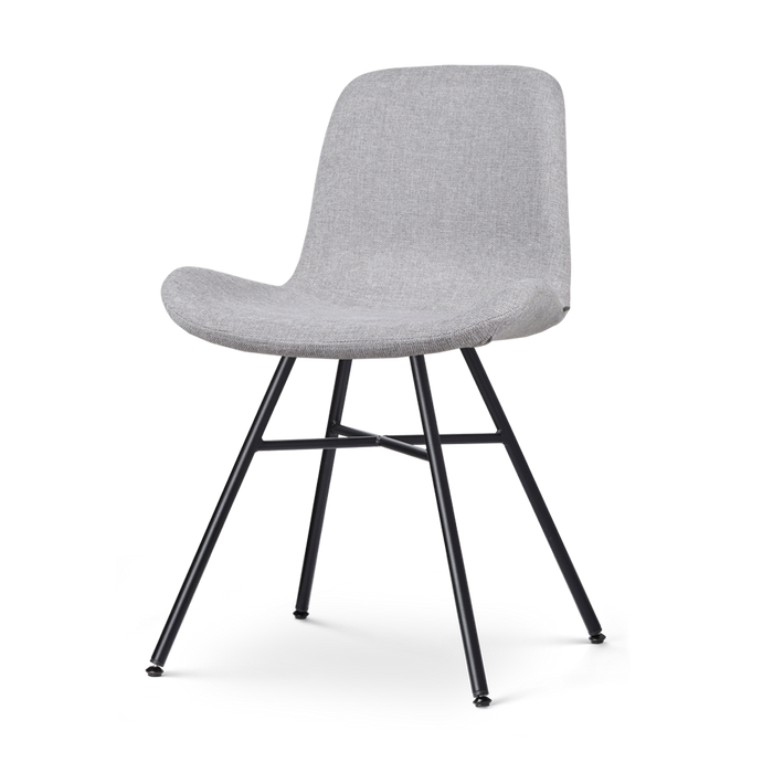 Nolon Noa-Fé Eetkamerstoel Lichtgrijs - Stof - Zwart Onderstel