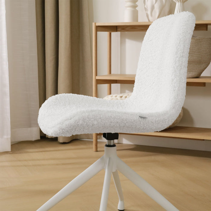 Nolon Nola-Fé Eetkamerstoel Teddy Wit - Draaibaar Wit Onderstel