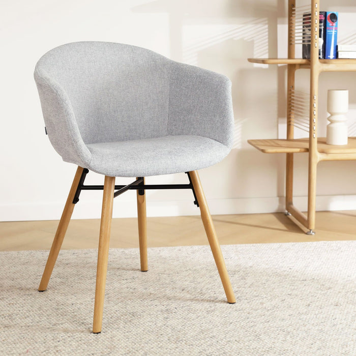 Nolon Nena-Otis Eetkamerstoelen Set van 2 - Lichtgrijs - Houten Poten