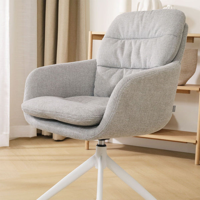 Nolon Nola-Mia Eetkamerstoel Grijs - Draaibaar - Armleuning - Wit