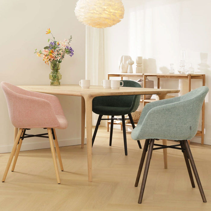 Nolon Nena-Otis Eetkamerstoel Zacht Groen - met Armleuning - Walnoot